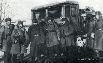 Артиллерийский полк 110-й сд на марше в районе Наро-Фоминска. Декабрь 1941 г.